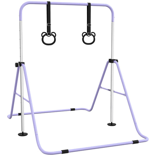 Kids Gymnastics Bar, Adjustable Height, Non-Slip Rings, Purple Kids Gym & Playmats Purple at Gallery Canada