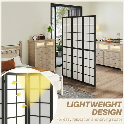 3 Panel Room Divider, 5.6 ft Folding Partition, Black Room Dividers at Gallery Canada