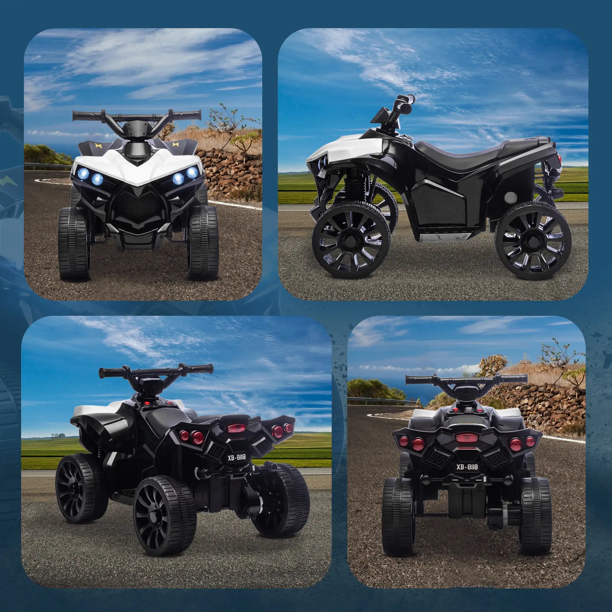 6V Kids ATV, 4 Wheeler Ride On Car, White Electric Ride-On Toys at Gallery Canada