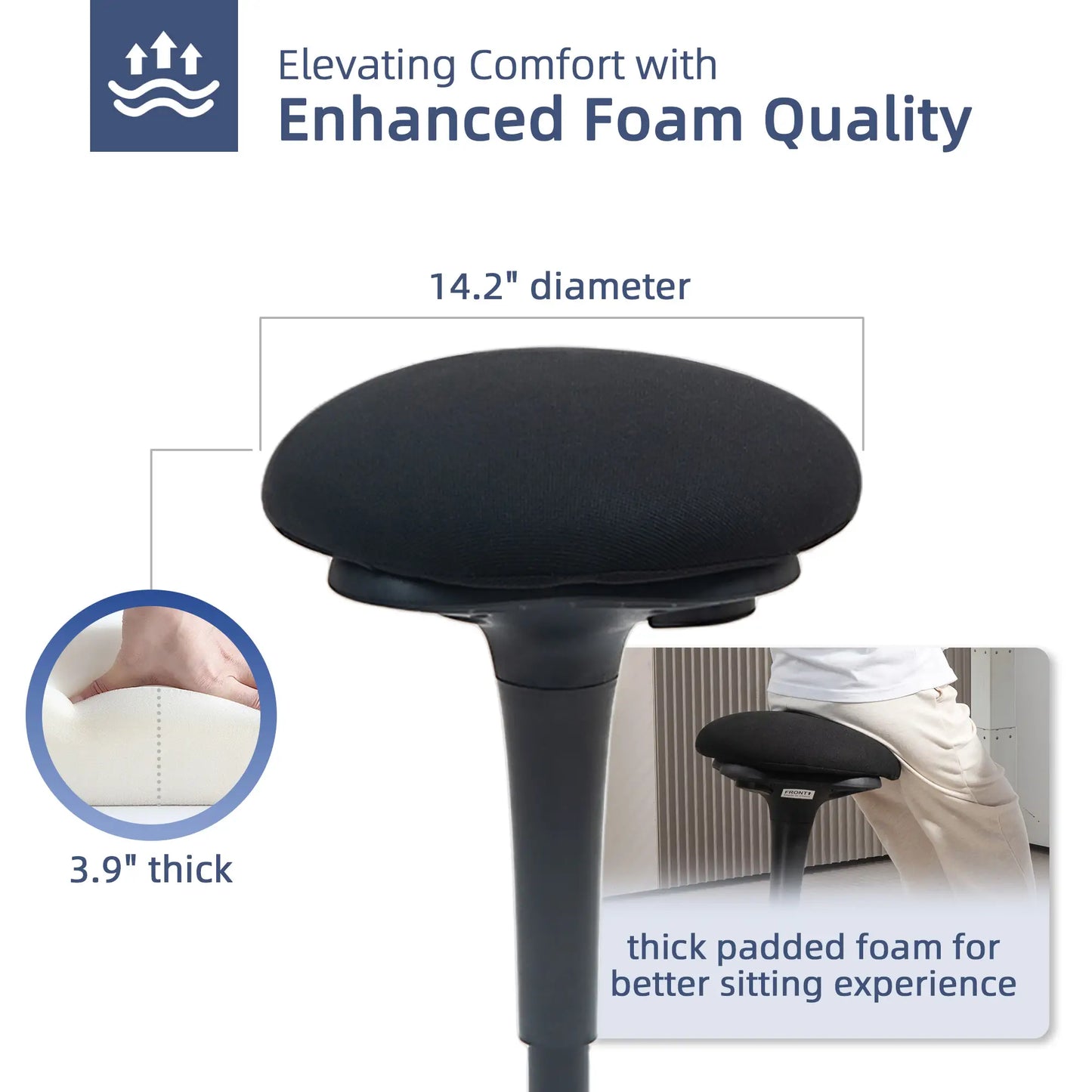 Adjustable Ergonomic Standing Stool, Swivel Backless Wobble Chair Office Chairs at Gallery Canada