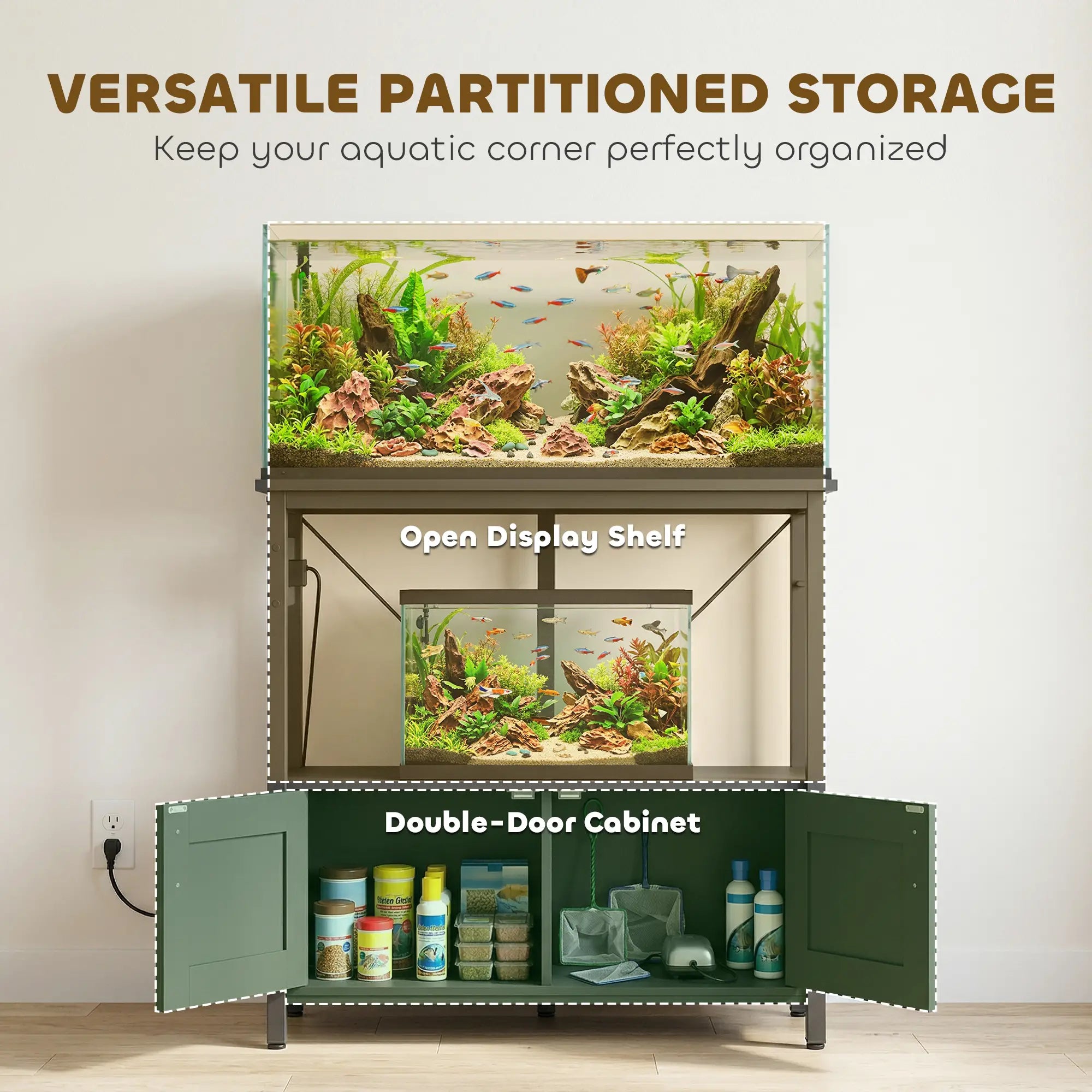 20-29 Gallon Fish Tank Stand Aquarium Stand 330 LBS Capacity for Home, Office, 30.7