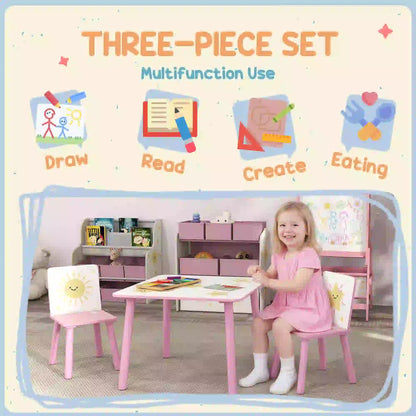 Kids Table And Chair Set, 3-Piece, Star Pattern, Ages 3-8, Pink Kids Table Sets at Gallery Canada