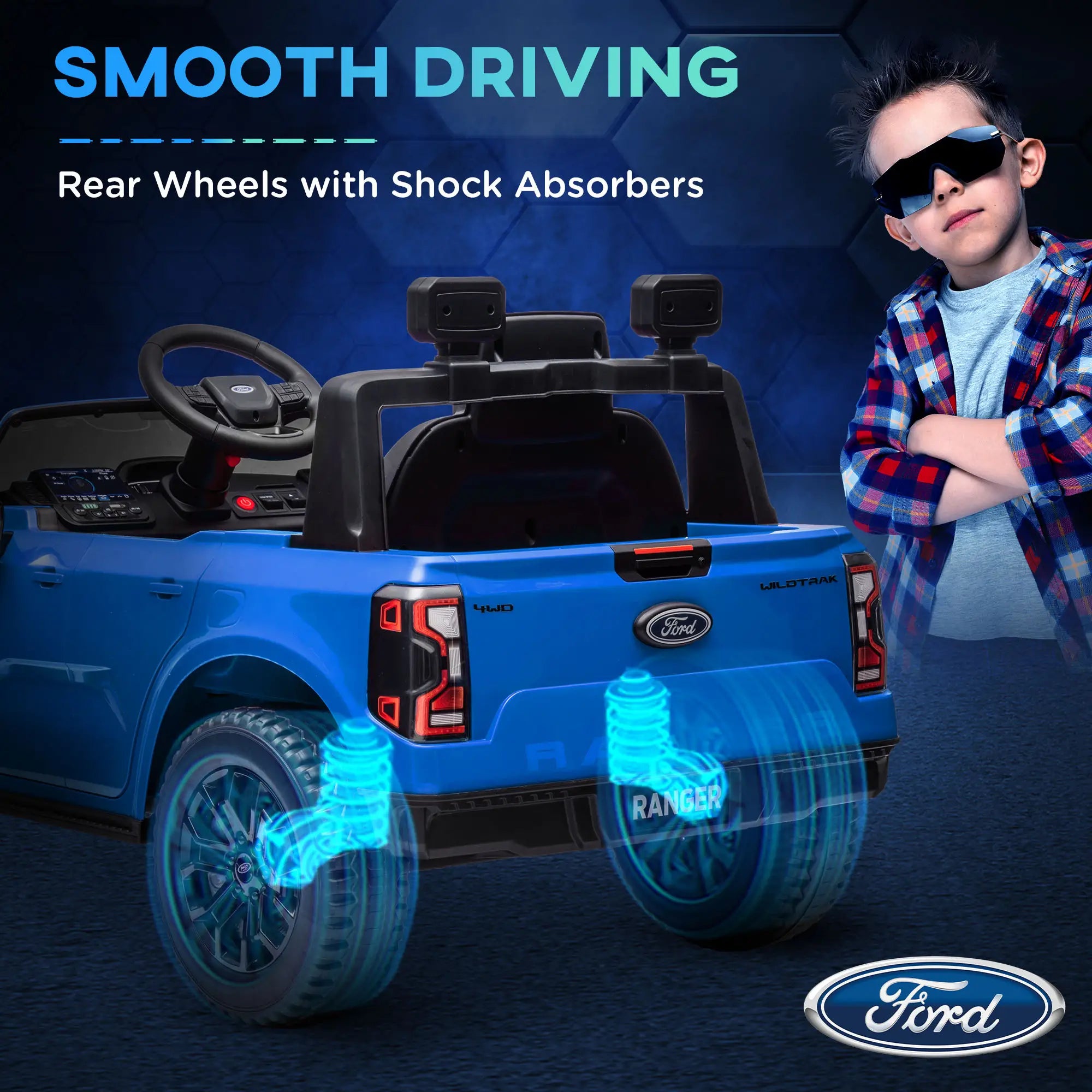 12V Ride On Car, Battery Powered Kids Truck, Blue Electric Toy Cars at Gallery Canada