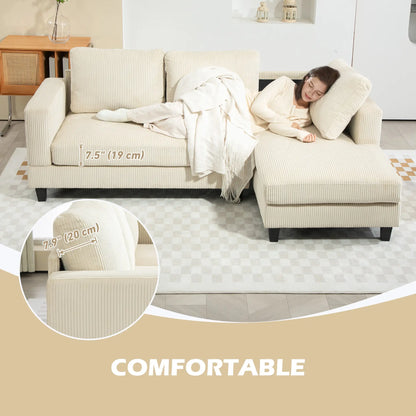 L Shaped Sofa with Chaise Lounge, Spring Cushion, Beige Sofas & Reclining Chairs at Gallery Canada