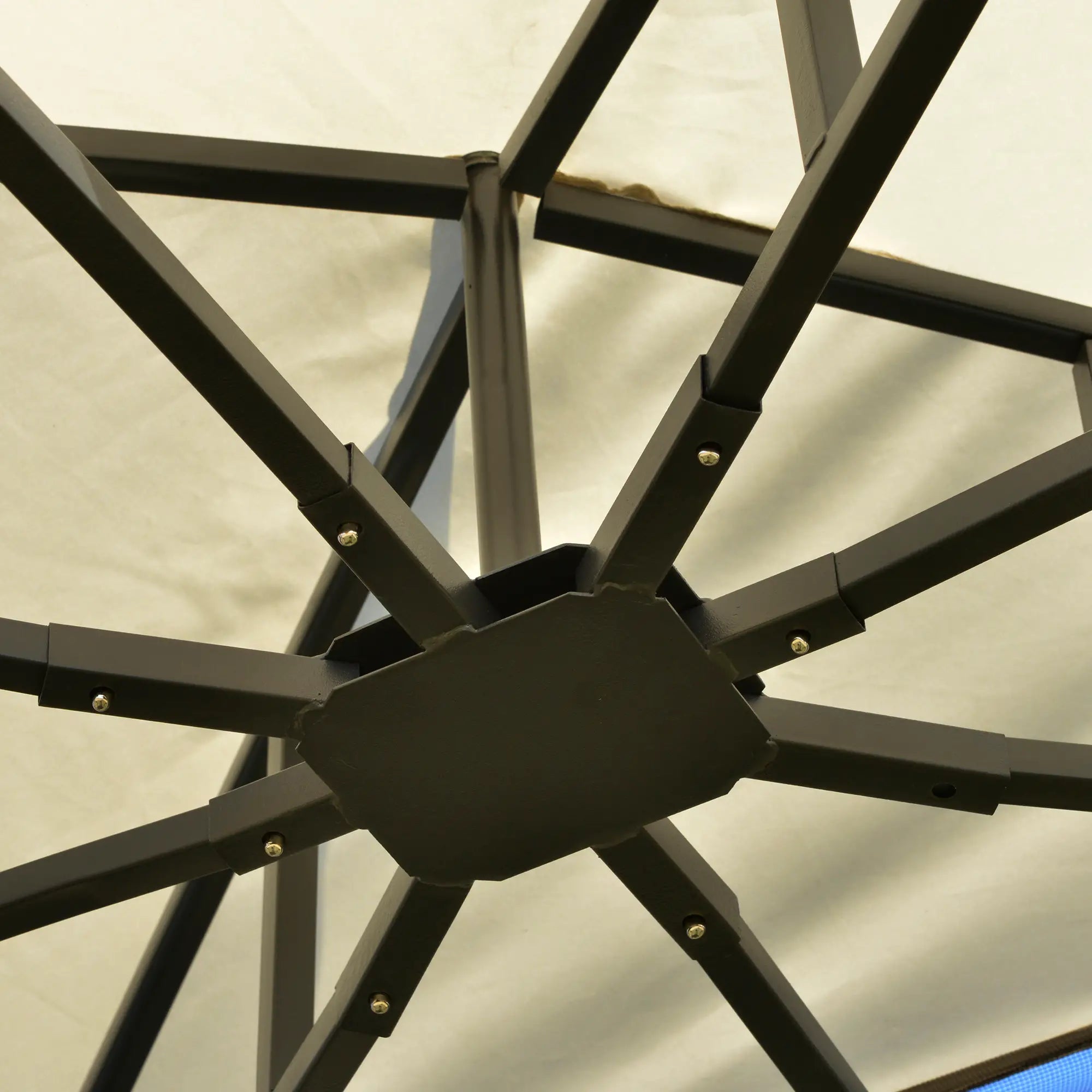 12' x 10' Outdoor Gazebo, Double Tier Roof, Removable Mesh, Beige Gazebos at Gallery Canada