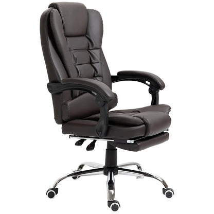 High Back Office Chair, PU Leather, Retractable Footrest, Padded Armrest, Coffee Executive & Manager Chairs at Gallery Canada