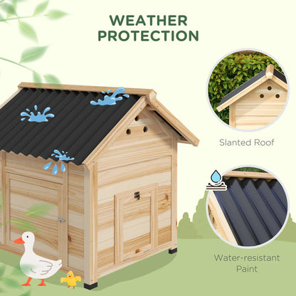Wooden Duck Coop With Openable Roof, Double Doors, Natural Wood Chicken Coops at Gallery Canada