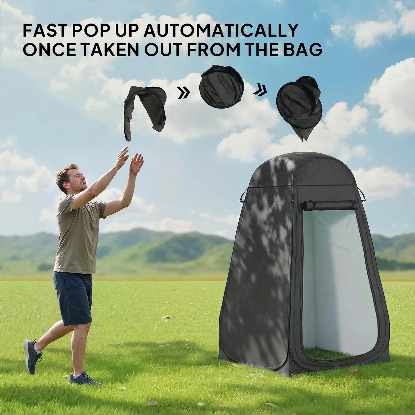 Pop Up Shower Tent, Portable Privacy Room, Black Camping Tents at Gallery Canada