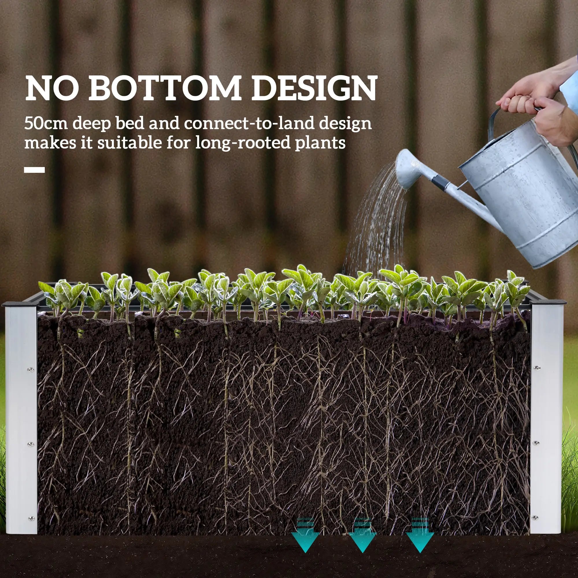 3' x 2' x 2' Raised Garden Bed, Wood Plastic Planter Box, Grey Galvanized Planter Boxes at Gallery Canada