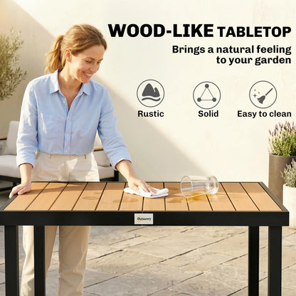 Aluminum Outdoor Dining Table for 6, 47.2" x 35.4" x 29.1", Natural Patio Dining Tables at Gallery Canada