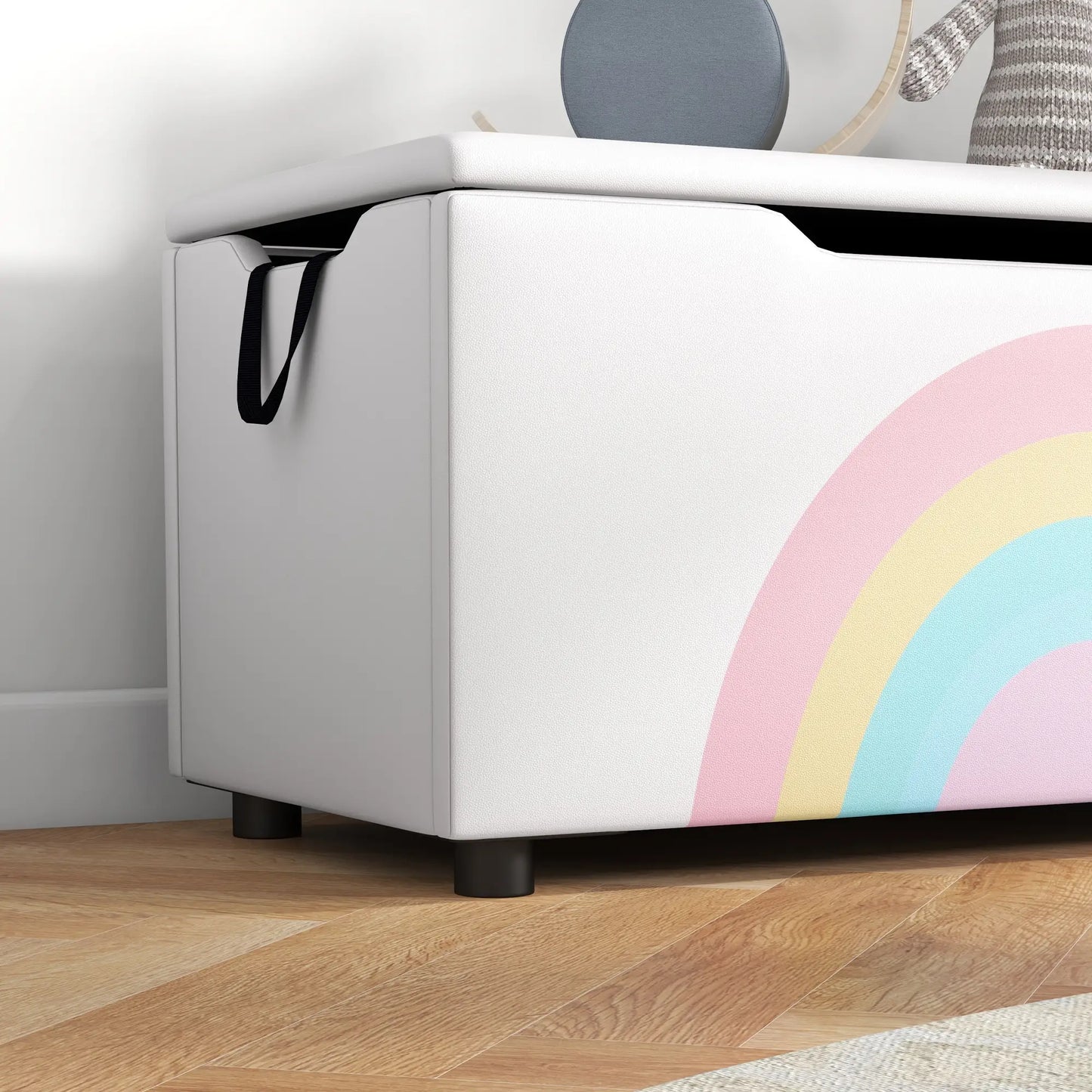 Kids Toy Chest, Lightweight Storage Bench with Lid, 3-8 Years, White Baby & Kids Storage at Gallery Canada