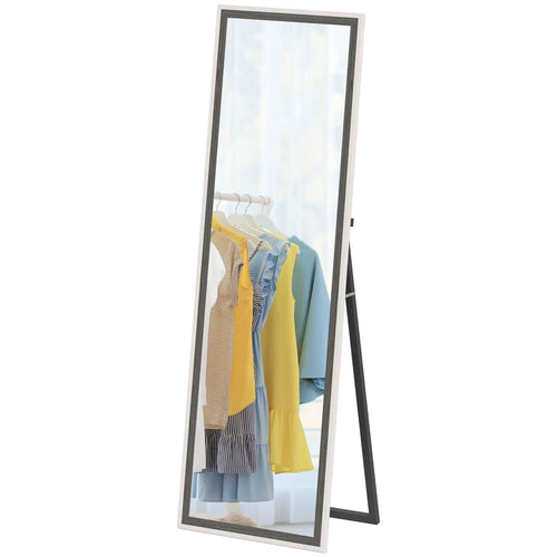 Floor Standing Mirror, Full Length, Grey Wood Grain, Grey