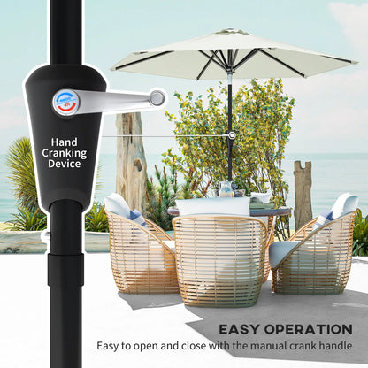 Patio Sun Umbrella, 6 Ribs, Cream White Patio Umbrellas at Gallery Canada