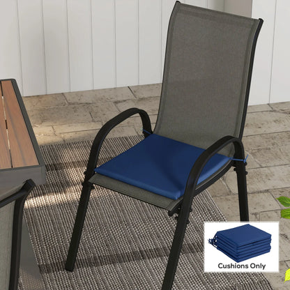 6-Piece Seat Cushion Pillows, Patio Chair Cushions with Ties, Deep Blue, Blue Patio Chair Cushions at Gallery Canada