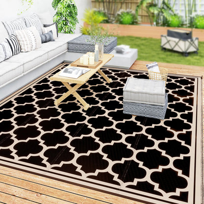 9'x12' Reversible Outdoor RV Rug, Patio Mat, Black Outdoor Reversible Rugs at Gallery Canada