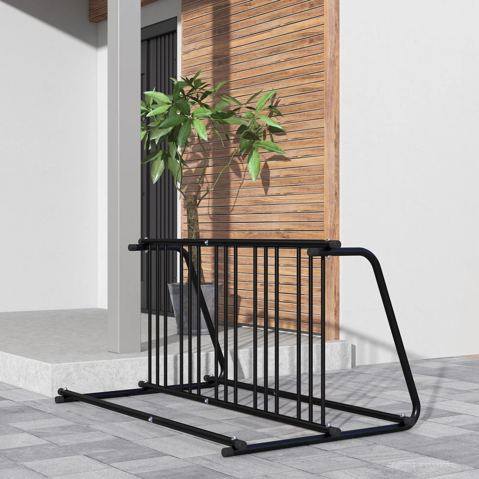 Steel Bike Rack, 61", 6-Bike Capacity, Dual-Side, for Garages Streets Bike Parking Stands at Gallery Canada