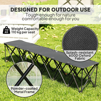 6-Seater Folding Camping Chair, Team Bench with Carry Bag Picnic Tables & Camping Chairs at Gallery Canada