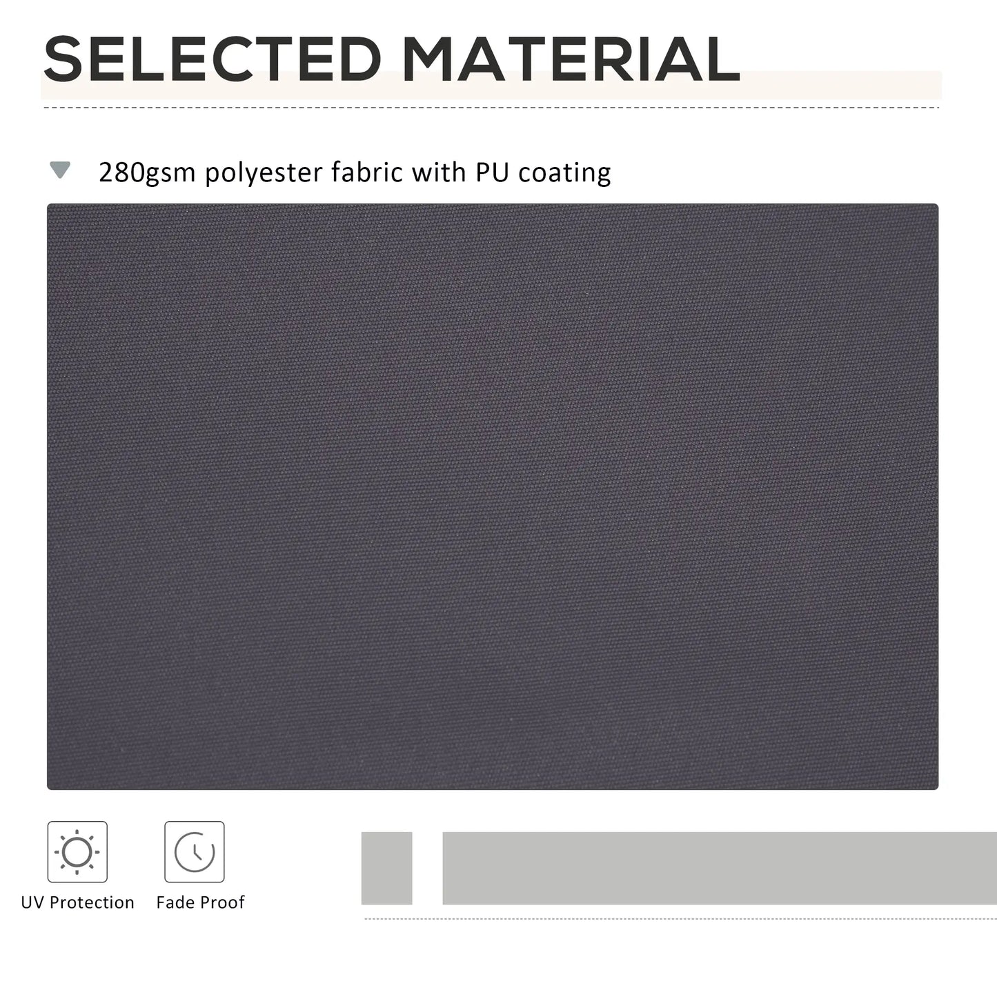 11' x 10' Retractable Awning Fabric Replacement, UV Protection, Grey Awning Fabric Replacement at Gallery Canada