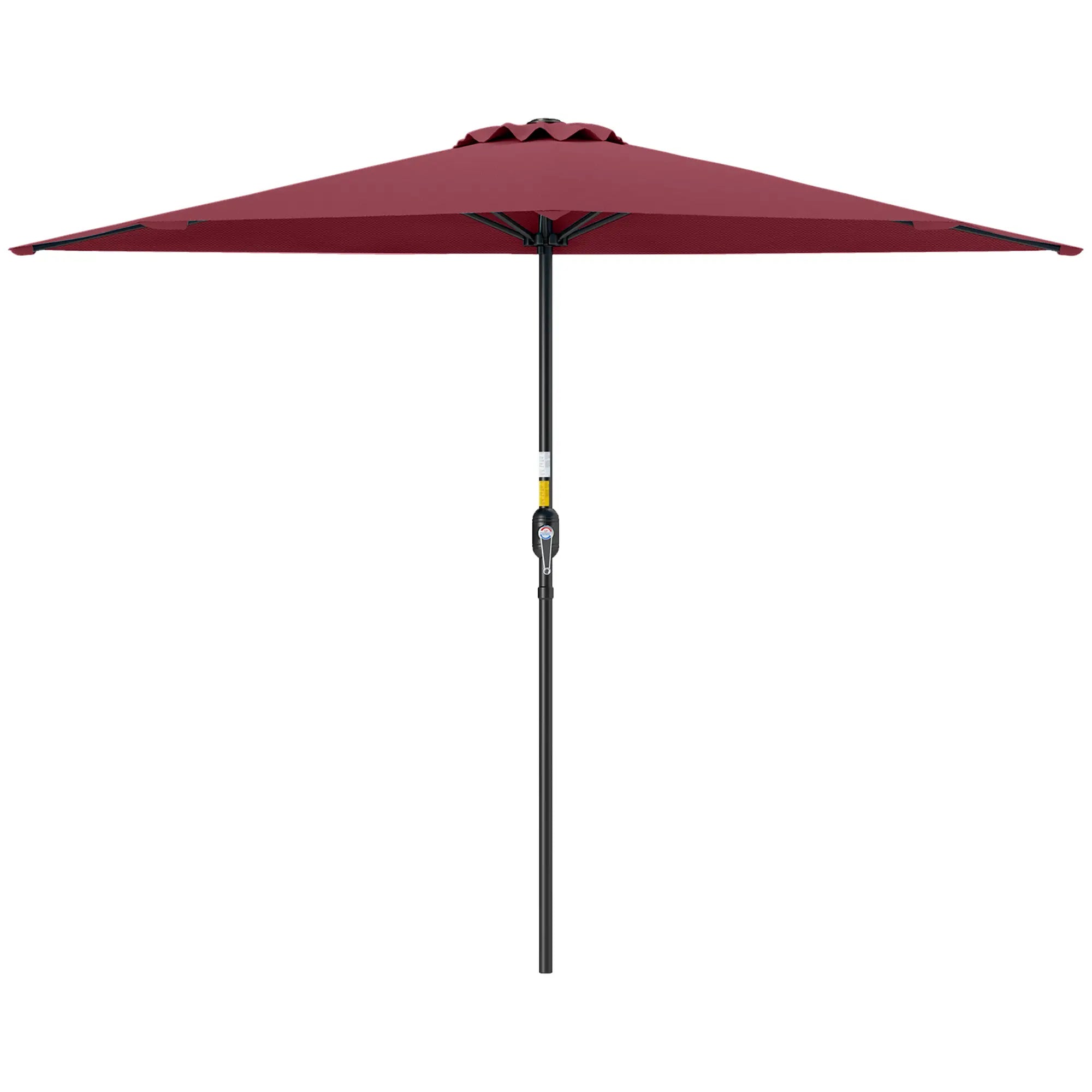 9ft Half Round Patio Umbrella, 5 Ribs, Sun Shade, Wine Red Half Round Umbrellas Wine Red at Gallery Canada