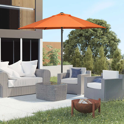 6.6FT Outdoor Patio Umbrella, 6 Solid Ribs, Orange Patio Umbrellas at Gallery Canada