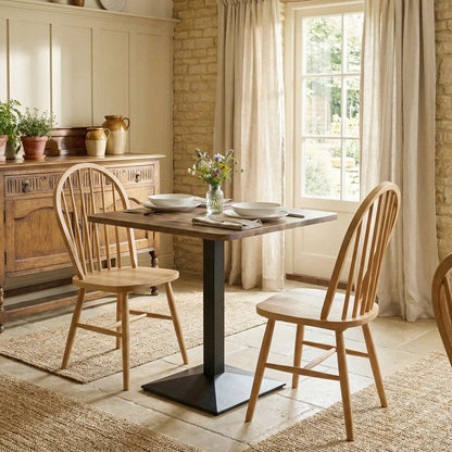 28" Square Dining Table, Walnut, Modern Steel Base, Space Saving Kitchen Table Dining Tables at Gallery Canada