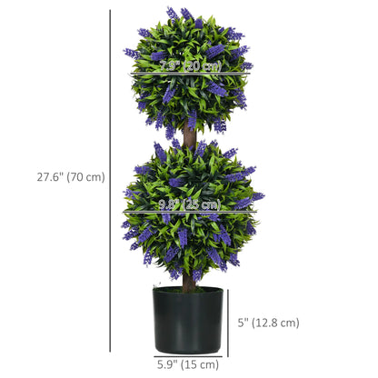 2.3ft Artificial Lavender Plants, Set of 2 with Pot, Indoor Outdoor Decor Artificial Trees at Gallery Canada