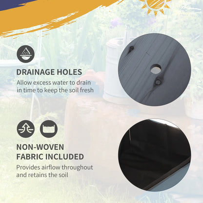 Raised Garden Bed, 8 Grids with Storage Shelf, Elevated Planter Box, Grey Elevated Garden Beds at Gallery Canada