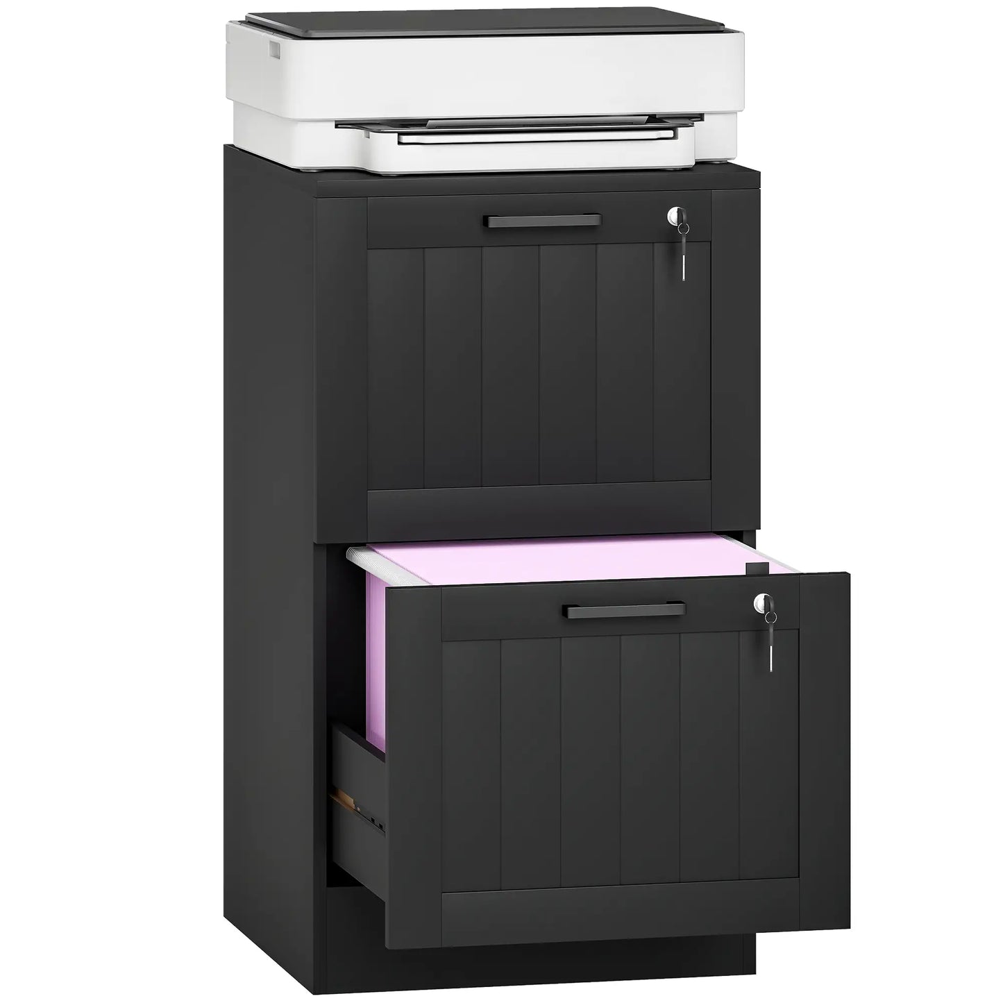 2 Drawer Filing Cabinet with Lock, Office Storage, Black Office Cabinets & Cupboards at Gallery Canada