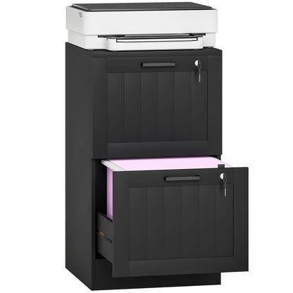 2 Drawer Filing Cabinet with Lock, Office Storage, Black Office Cabinets & Cupboards at Gallery Canada