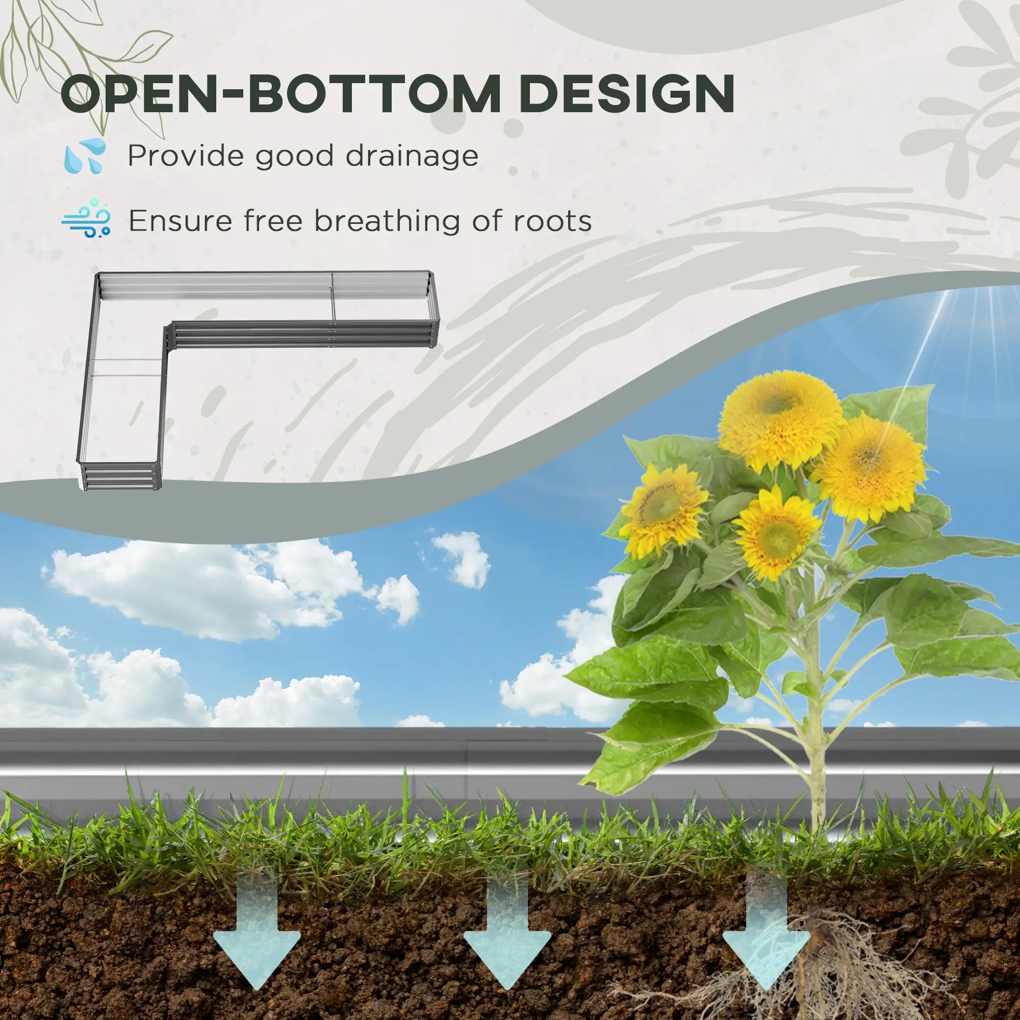 L-Shaped Raised Garden Bed, 82