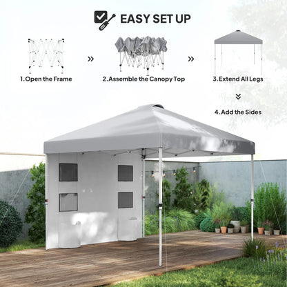 10' x 10' Pop Up Canopy Tent, Adjustable Height, Light Grey Pop Up Canopies at Gallery Canada