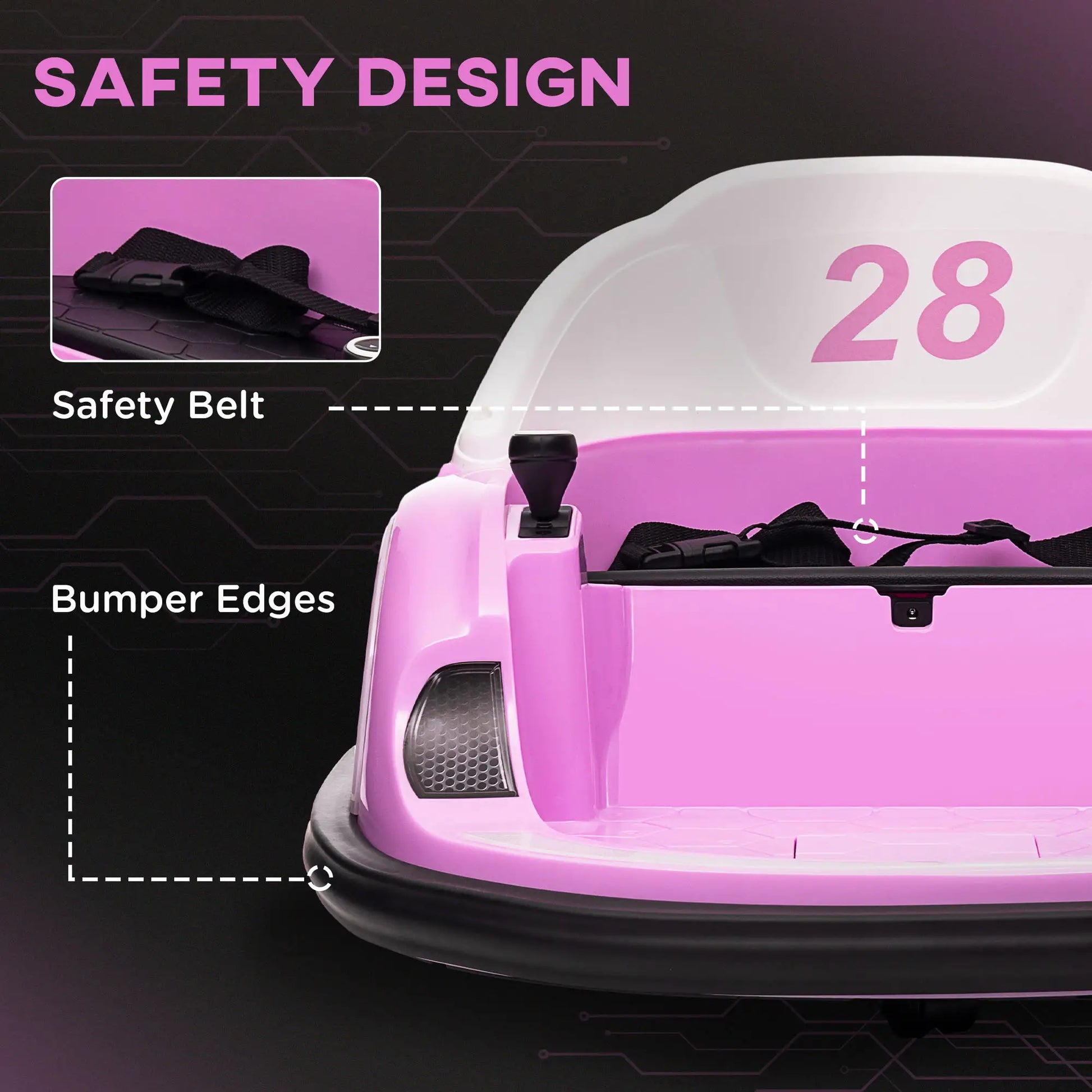 12V Bumper Car, 360 Remote Control, Lights Music Horn, 1.5-5 Years, Pink Electric Toy Cars at Gallery Canada