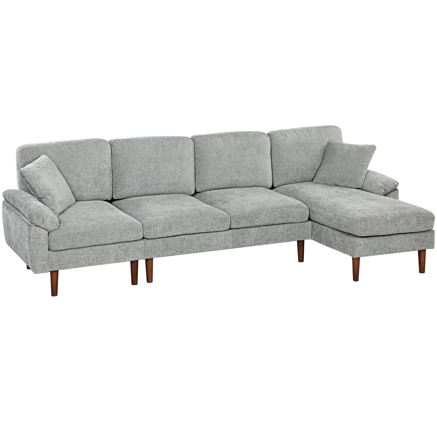 L-Shape Sofa, Modern Sectional Couch with Chaise Lounge, Grey 3-Seater Sofas at Gallery Canada