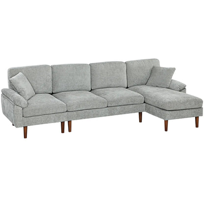 L-Shape Sofa, Modern Sectional Couch with Chaise Lounge, Grey 3-Seater Sofas at Gallery Canada