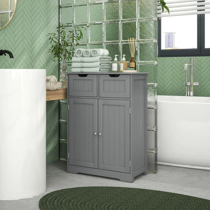 Bathroom Storage Cabinet, 2 Drawers, Adjustable Shelf, Grey Bathroom Cabinets at Gallery Canada