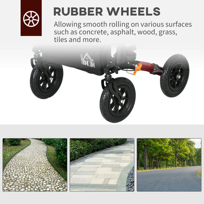 Senior Rollator with Seat, Rubber Wheels, Adjustable Handle, Red Knee Walker & Wheelchair Ramps at Gallery Canada