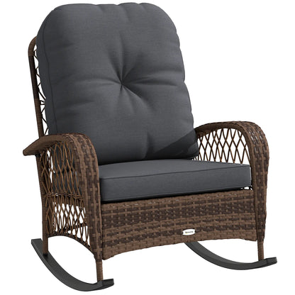 Outdoor Wicker Rocking Chair With Thick Cushions, Black Outdoor Rocking Chairs at Gallery Canada
