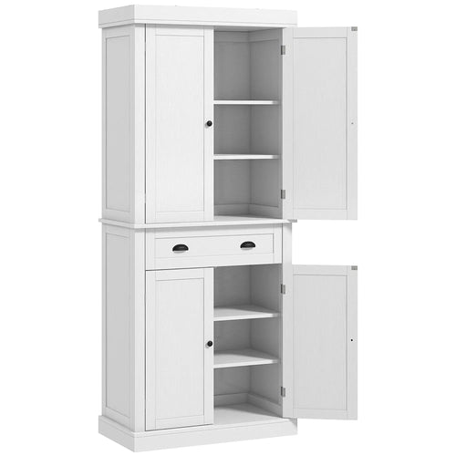 Kitchen Cabinet With 2 Drawers, Particleboard, White