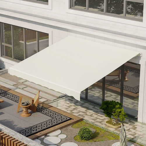 12'x10' Electric Retractable Awning, UV Protection, Cream