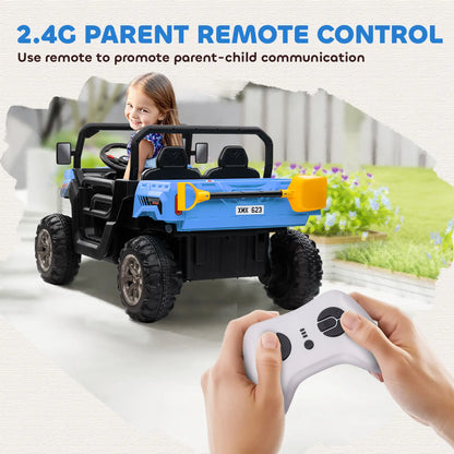 12V Ride on Car, Electric Bucket, Two-Seater, Blue Electric Toy Cars at Gallery Canada