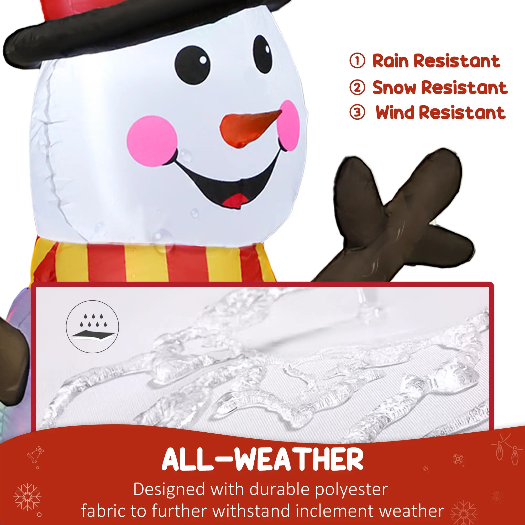 6FT Snowman Penguins Inflatable with LED Lights, Flashing Projector Christmas Inflatables at Gallery Canada