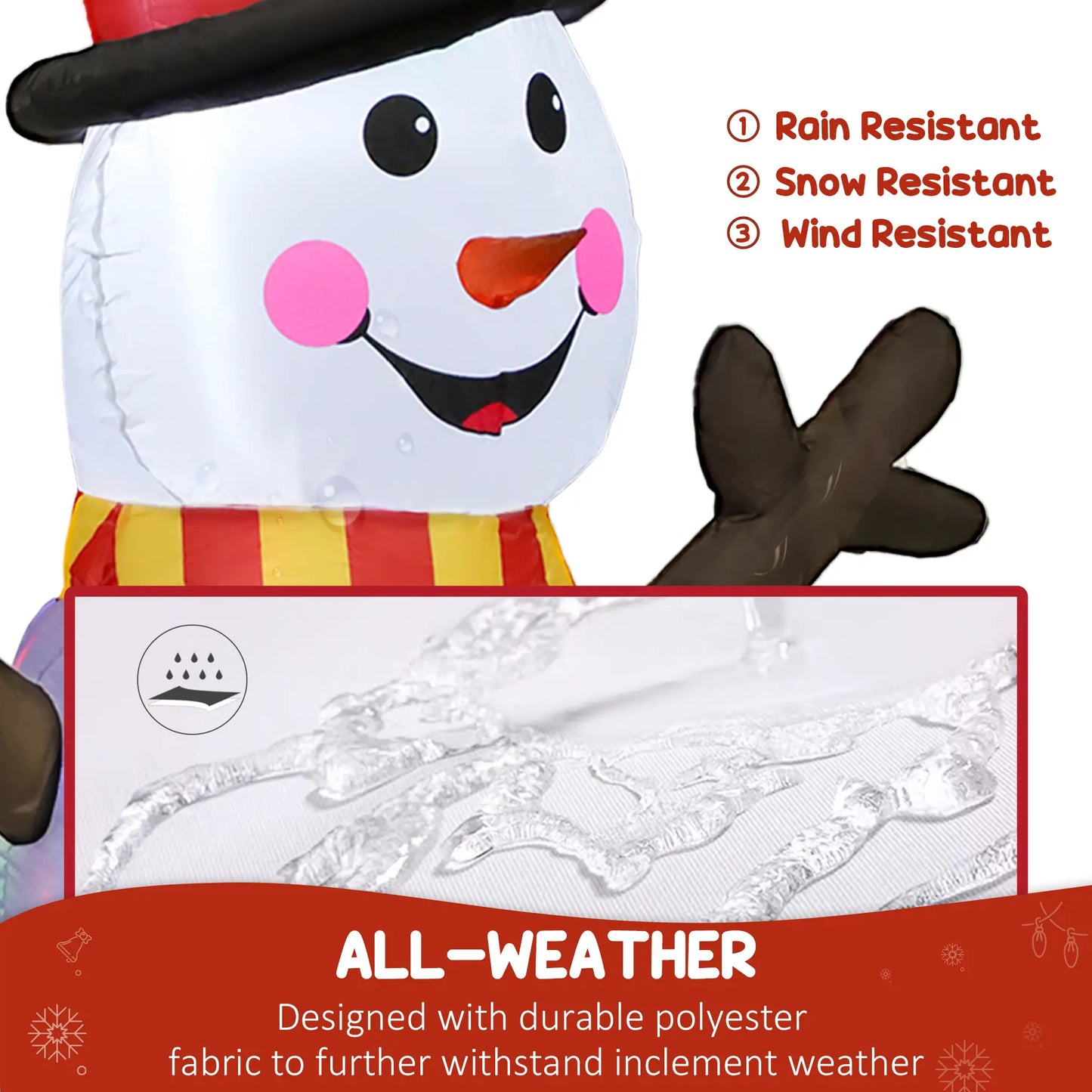 6FT Snowman Penguins Inflatable with LED Lights, Flashing Projector Christmas Inflatables at Gallery Canada