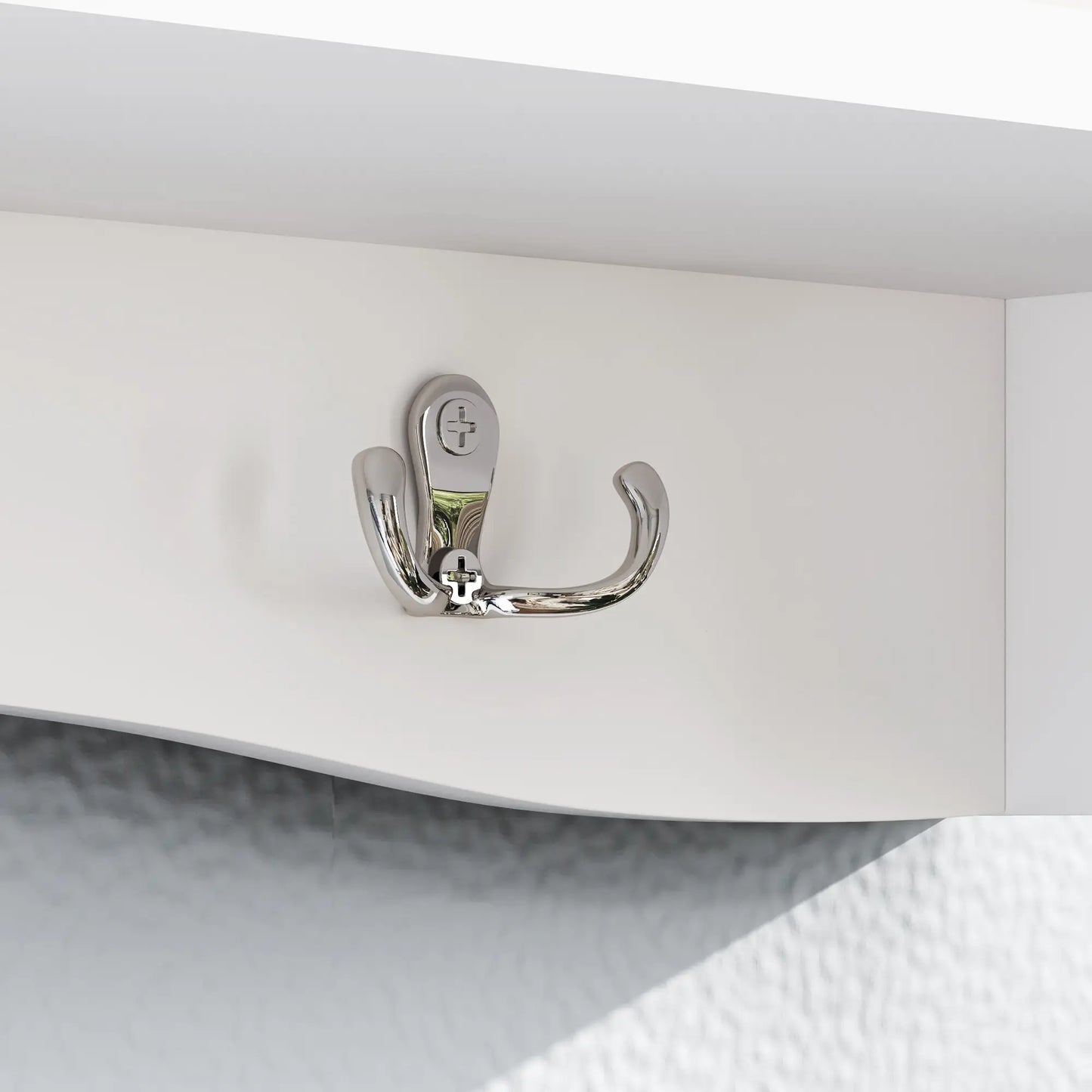 Wall Mount Coat Rack with Shelf, 28", 5 Hooks, 4 Compartments, White Clothing Storage at Gallery Canada