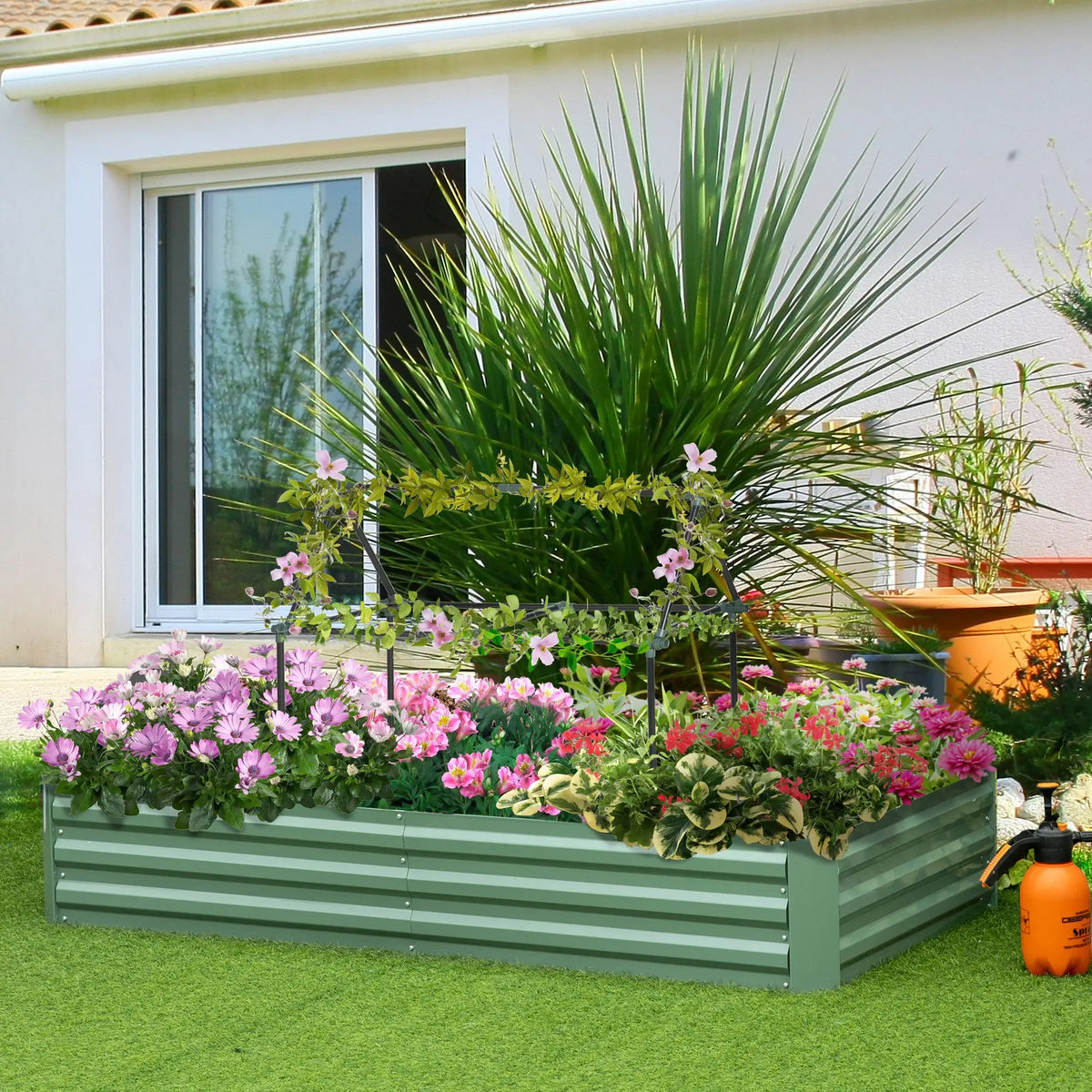 6' x 3' x 1' Raised Garden Bed, Steel Frame, Light Green Raised Garden Beds at Gallery Canada