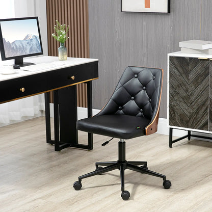 PU Leather Office Chair, 360 Swivel Wheels, Adjustable Height, Black Office Chairs at Gallery Canada
