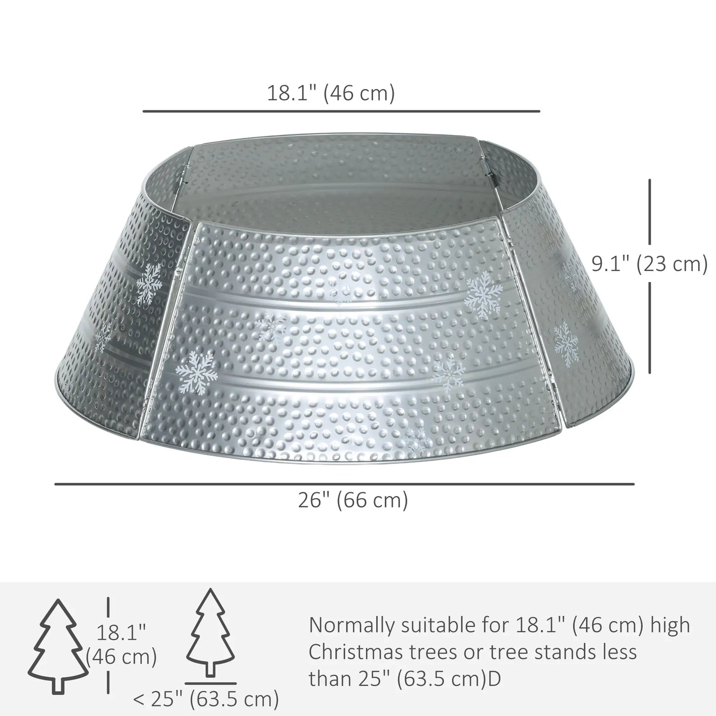 26" Christmas Tree Base Cover, Hollow Snowflake Pattern, Silver Christmas Trees at Gallery Canada