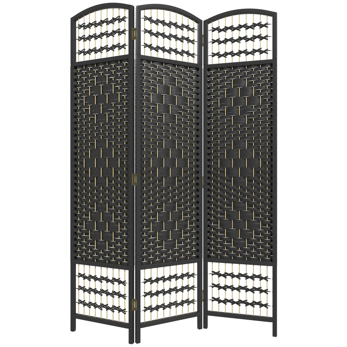 3 Panel Folding Room Divider, Portable Privacy Screen, Black Room Dividers at Gallery Canada