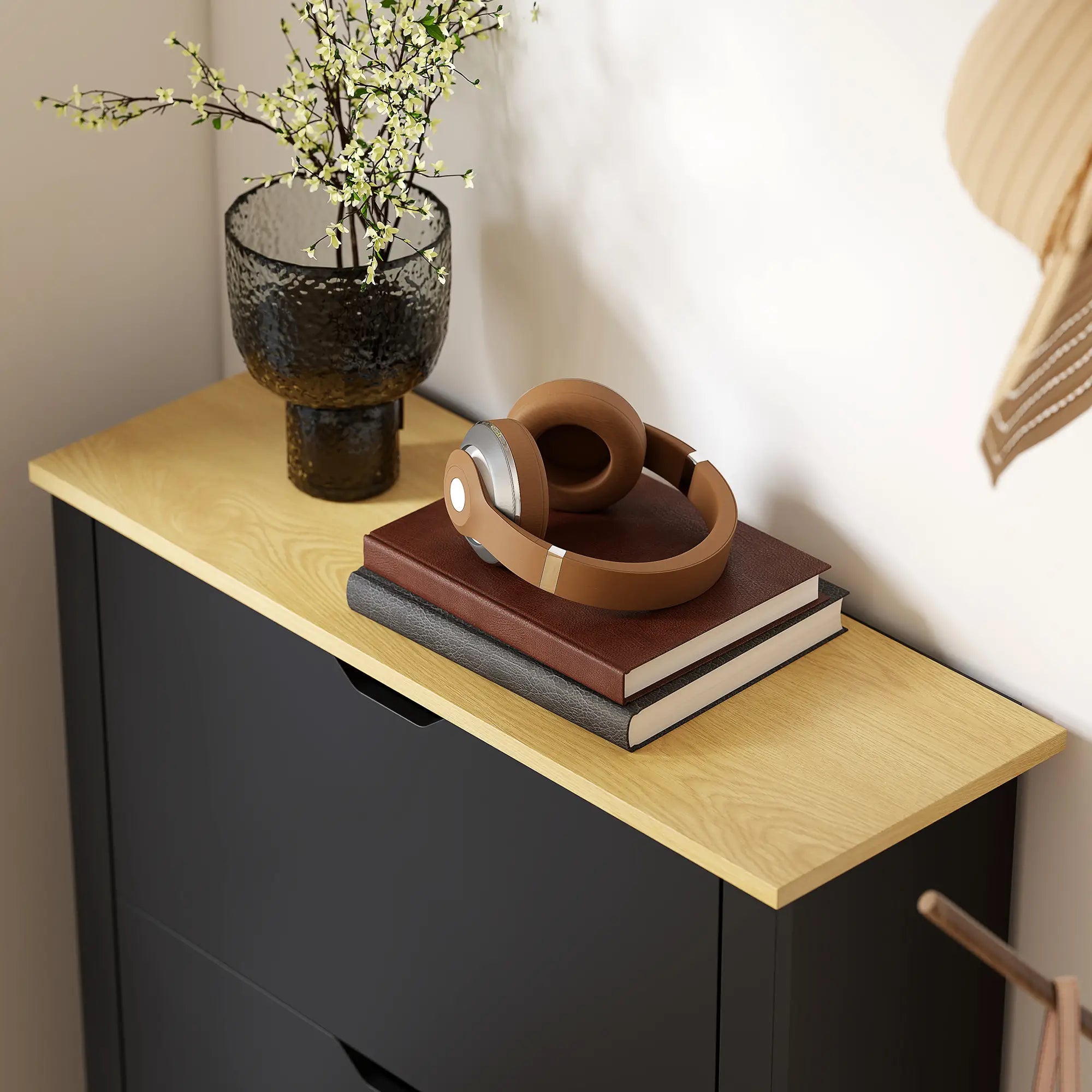 Shoe Storage Cabinet, 3 Flip Drawers, Adjustable Shelves, Black Shoe Storage Cabinets & Racks at Gallery Canada