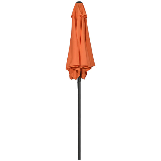 6.6FT Outdoor Patio Umbrella, 6 Solid Ribs, Orange Patio Umbrellas Orange at Gallery Canada