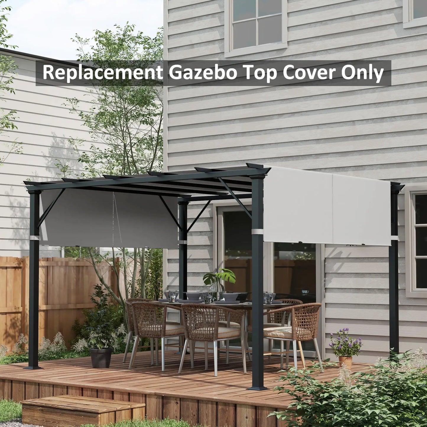 2 Pcs UV Protection Pergola Canopy, 10' x 10', Light Grey Gazebo Canopy Replacement at Gallery Canada